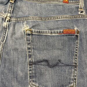 7 For All Mankind Boot Blue Relaxed Jeans with Signature Style